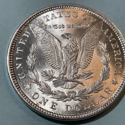 1921-P BRILLIANT UNCIRCULATED MORGAN SILVER DOLLAR AS PICTURED (COIN #1)