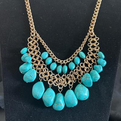 Go town, turquoise like rocks, fashion necklace