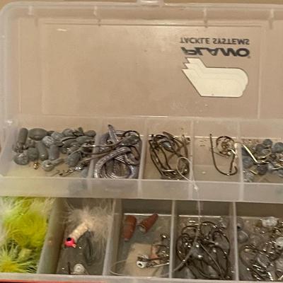 TACKLE BOX WITH LURES AND PLANO ORGANIZERS