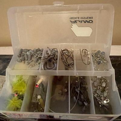 TACKLE BOX WITH LURES AND PLANO ORGANIZERS