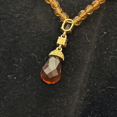 Orange Mali Garnet Crystal Necklace