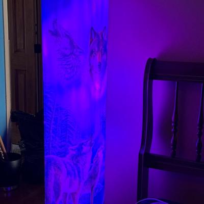 Multi-Color Light Wolf Lamp