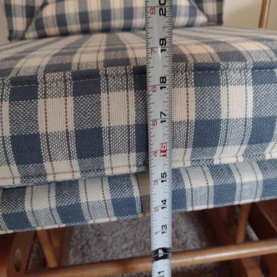 'The Chair Company' Wood Framed Glider Chair with Upholstered Cushions