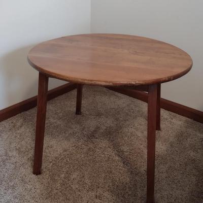 Solid Wood Round Side Table- Approx 24 1/2" in Diameter, 20 1/2" Tall