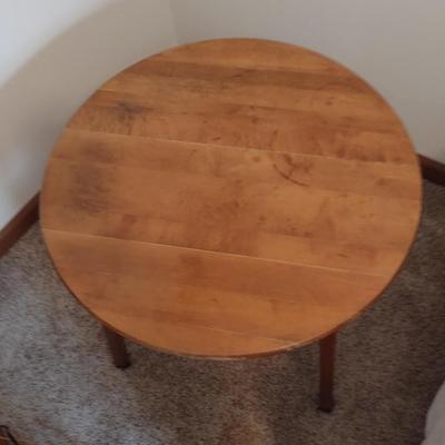 Solid Wood Round Side Table- Approx 24 1/2" in Diameter, 20 1/2" Tall