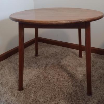 Solid Wood Round Side Table- Approx 24 1/2" in Diameter, 20 1/2" Tall