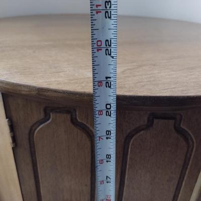 Solid Wood End/Side Table with Storage- Approx 26" in Diameter, 20 1/2" Tall