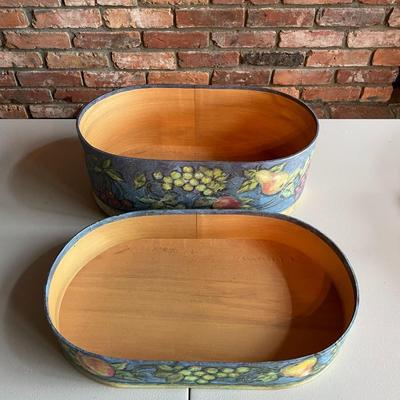 Set of Floral Oval Boxes