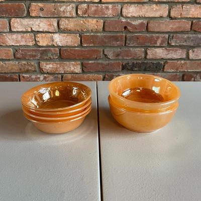 Assorted Vintage Peach Bowls