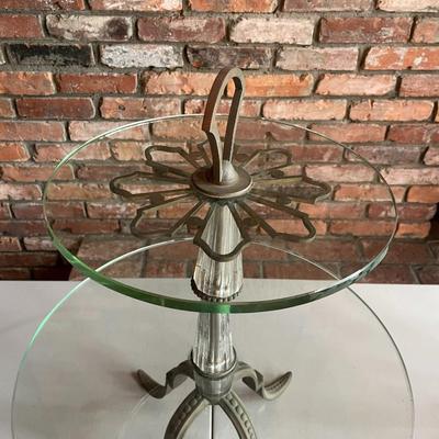 Pair of Two Tier Glass Top End Tables