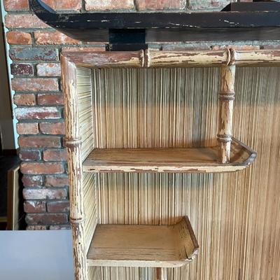 Bamboo and Wicker Display Shelf
