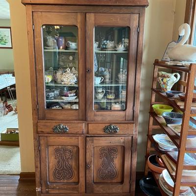 Antique Oak China Cabinet