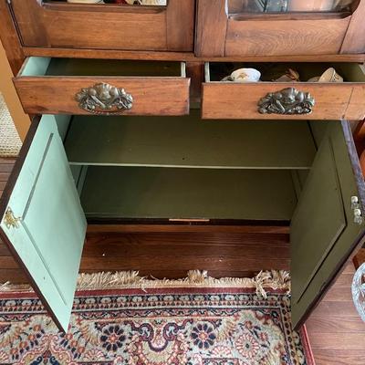 Antique Oak China Cabinet