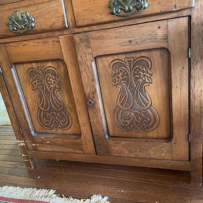 Antique Oak China Cabinet