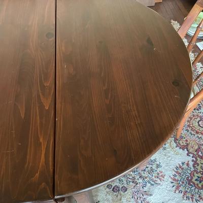 "HABERSHAM PLANTATION CO. TOCCOA, GEORGIA" Antique Dining Table and 6 Needlepoint Chairs