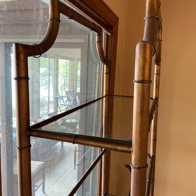 Brushed Brass 5 Tier Glass Shelf