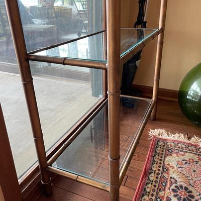 Brushed Brass 5 Tier Glass Shelf