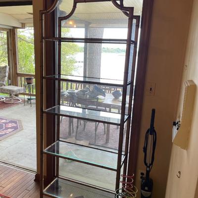 Brushed Brass 5 Tier Glass Shelf