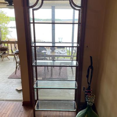 Brushed Brass 5 Tier Glass Shelf