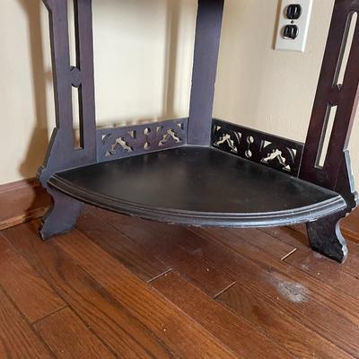 Antique Victorian Solid Wood 5 Tiered Corner Shelf