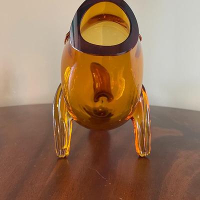 Mid Century Vintage Blenko Fish Vase