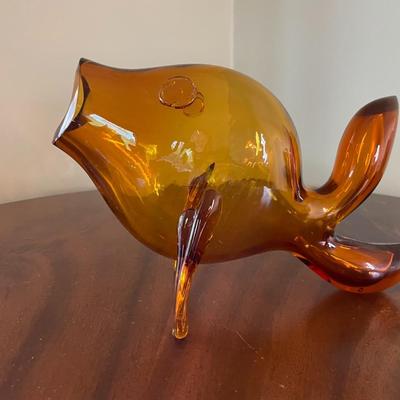 Mid Century Vintage Blenko Fish Vase