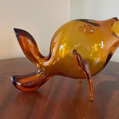 Mid Century Vintage Blenko Fish Vase