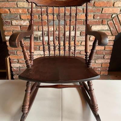 SIKES of Buffalo NY Antique Oak Rocking Chair