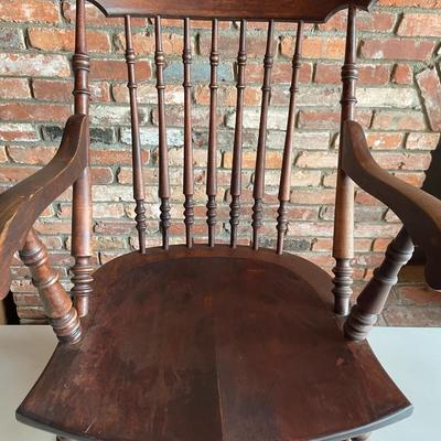 SIKES of Buffalo NY Antique Oak Rocking Chair