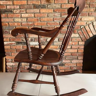 SIKES of Buffalo NY Antique Oak Rocking Chair