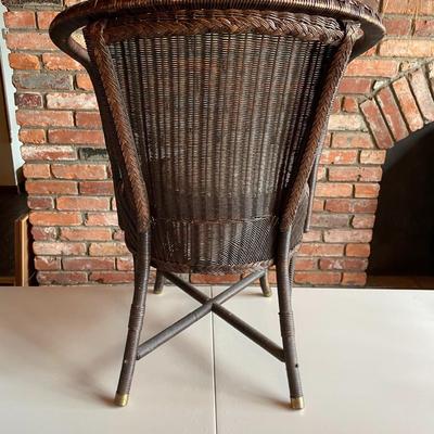 Antique Woven Wicker Accent Chair