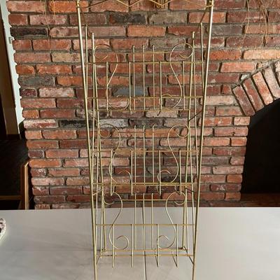 Vintage Tall Metal Record Rack / Shelf