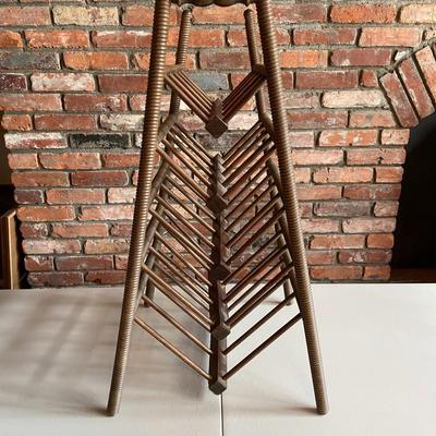 Vintage Wood Spindle 5 Tier Magazine Rack