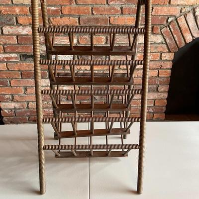 Vintage Wood Spindle 5 Tier Magazine Rack