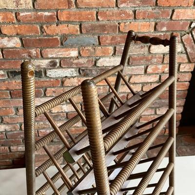 Vintage Wood Spindle 5 Tier Magazine Rack