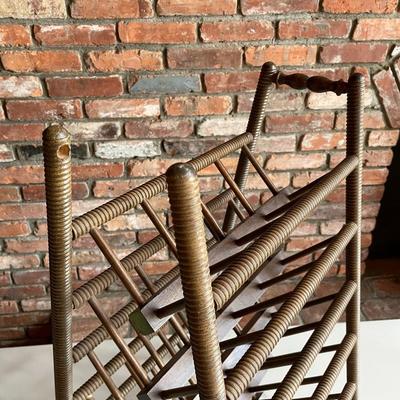 Vintage Wood Spindle 5 Tier Magazine Rack