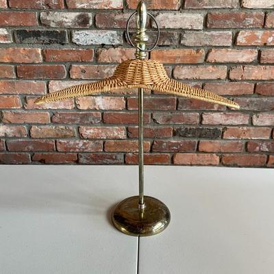 Vintage Wicker Hanger on a Brass Stand