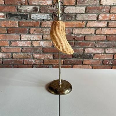 Vintage Wicker Hanger on a Brass Stand