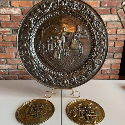 Vintage Brass Decorative Plates