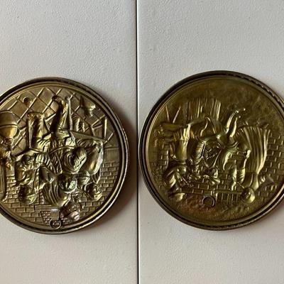 Vintage Brass Decorative Plates