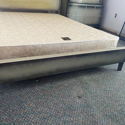 Mid-Century Modern Full-Size Bed Complete with Headboard and Footboard