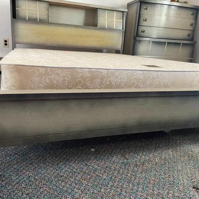 Mid-Century Modern Full-Size Bed Complete with Headboard and Footboard