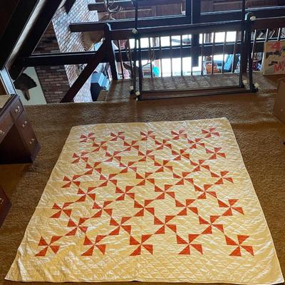 Vintage Quilt - Red and White