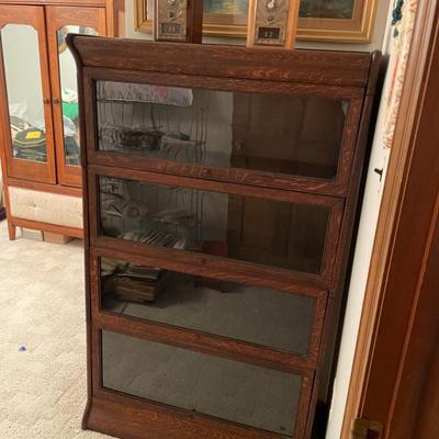 Antique Tiger Oak Barrister Bookcase