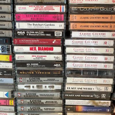 Lot of Audio Cassette Tapes and Sony Walkman