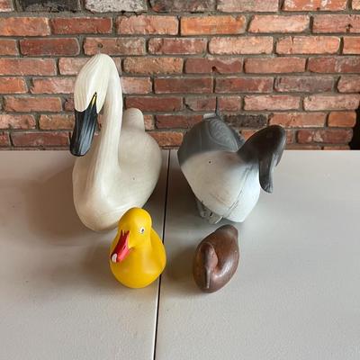 Lot of Swan, Ducks, and Decoy Duck
