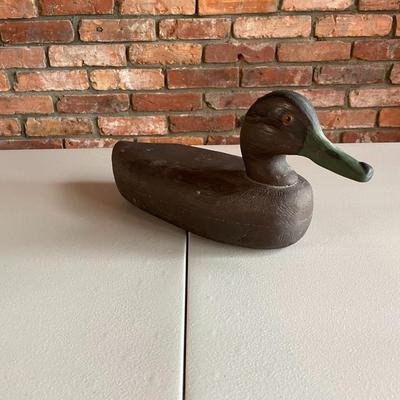 Hand Carved Wood Duck Decoy Sculpture