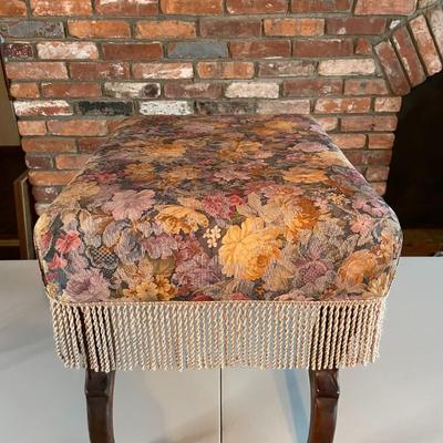 Victorian Floral Upholstered Footstool