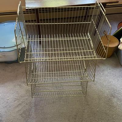 Vintage Metal Stacked Display / Storage Shelf Basket