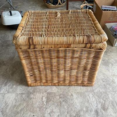 Vintage Wicker Rattan Storage Basket.